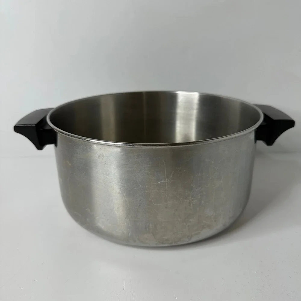 Revere Ware 2064 Stock Pot 4.5 Quart Stainless Disc Bottom Dual Handle Korea 93A